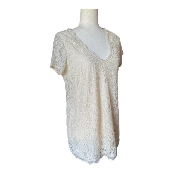 Motherhood Women's Maternity Lace Top Cream Ivory Lined Size Medium M - Picture 2 of 10